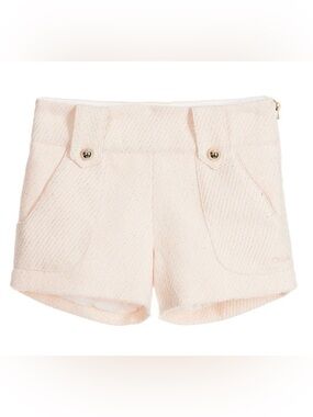 Chloe Kids Girls Tweed Wool Shorts, Blush Pink, 8Y